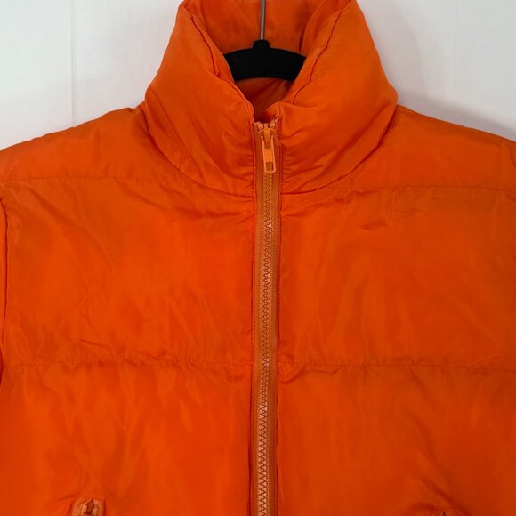 Orange Puffer Bubble Coat Jacket – Size Small - Picture 2 of 12